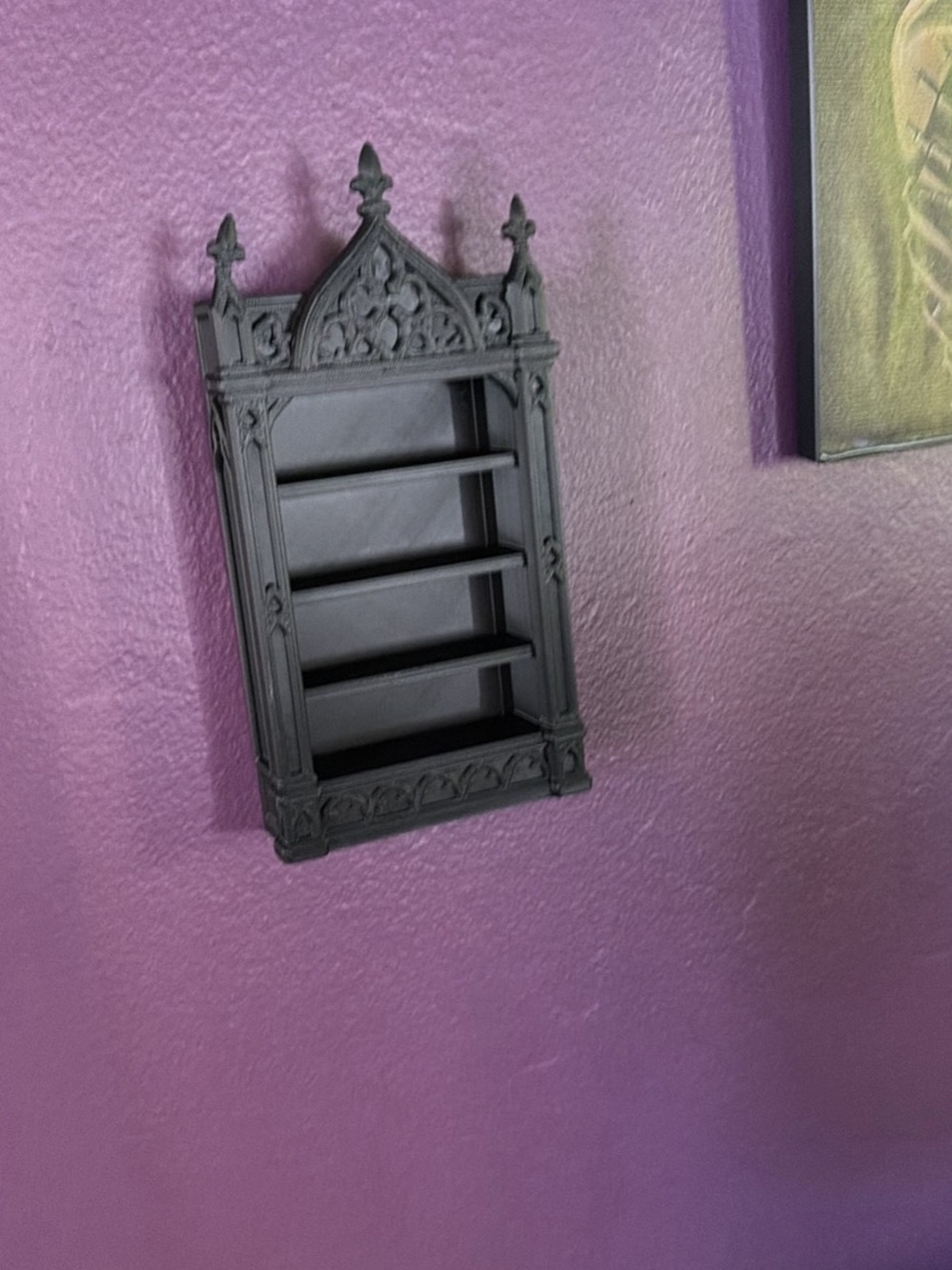 Black Gothic Wall Shelf - Decorative Home Wall Decor - Picture 3 of 3